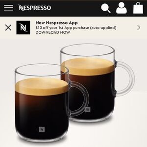 Nespresso Clear Glass Mugs Size Medium